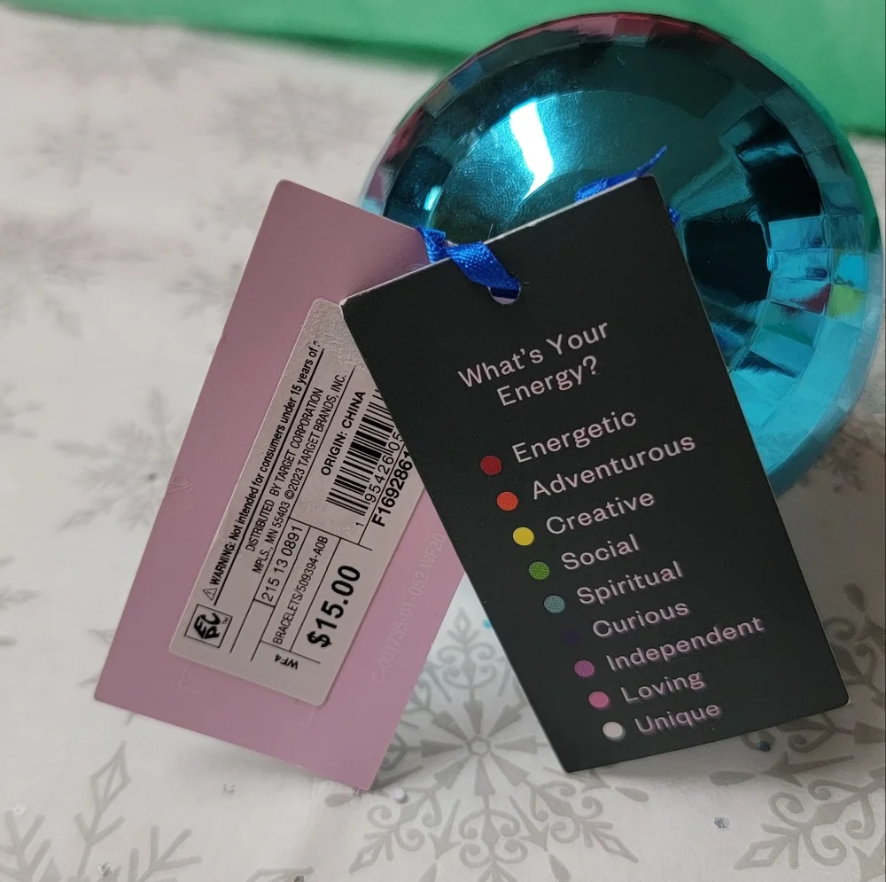 Mystery Aura Bracelets Christmas Tree Ornament Silver Disco Ball Suprise Gift